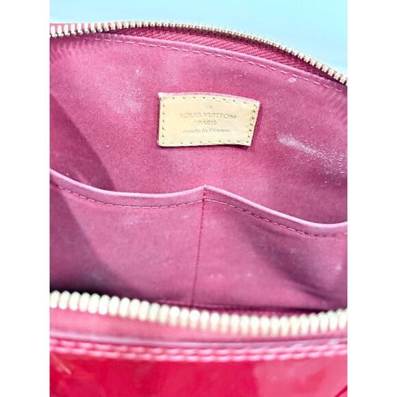 Louis Vuitton Pomme D’amour Monogram Vernis Alma MM Satchel Bag Fiery Red - Picture 9 of 12